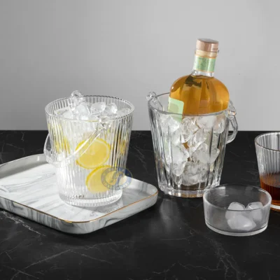 Glass Ice Bucket with Handle
