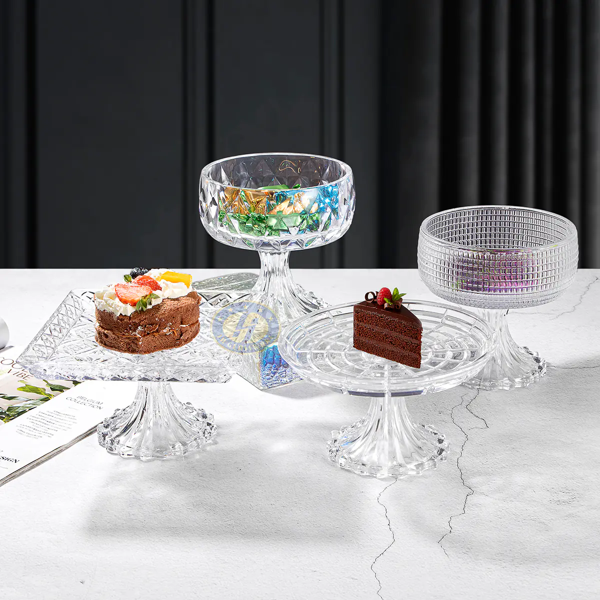 Clear Glass Canister for Home Table and Wedding Party Decoration