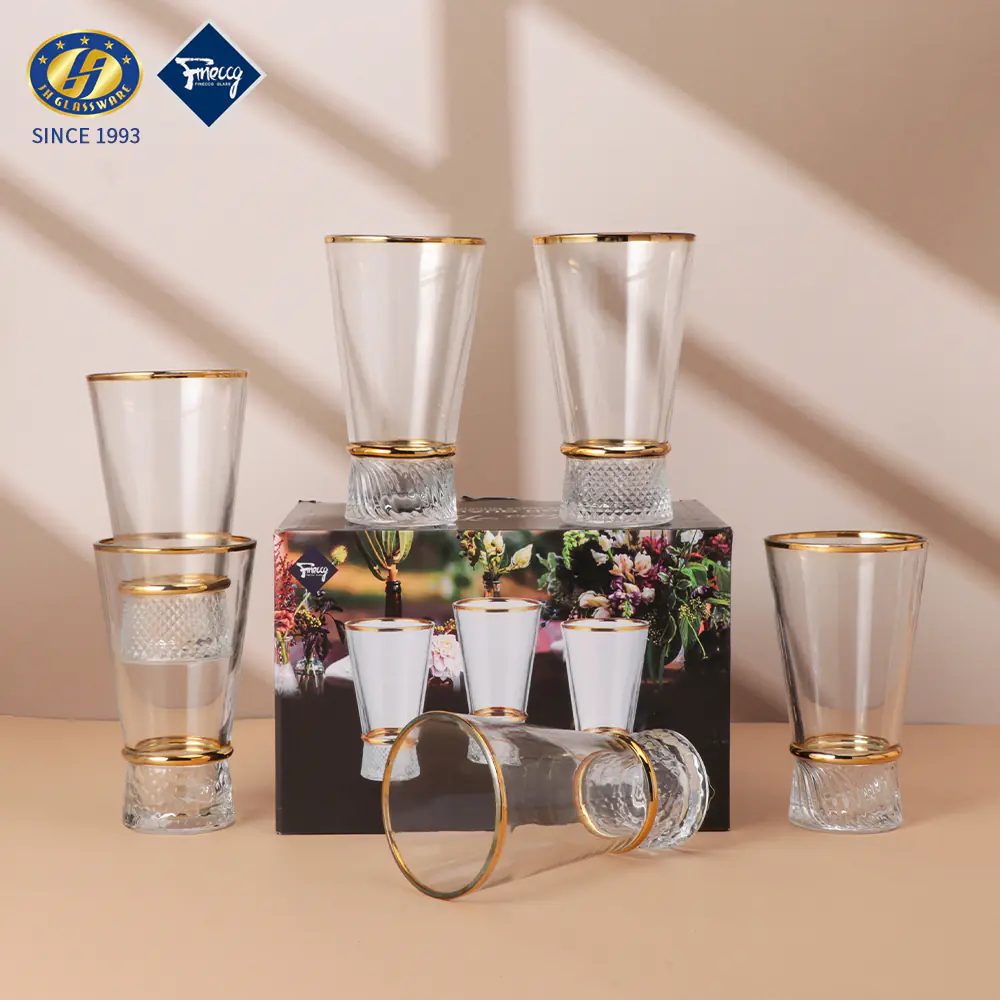 JINGHUANG Wholesale glassware Suppliers Highball Tall and Thin Glass Tea Cup for Water