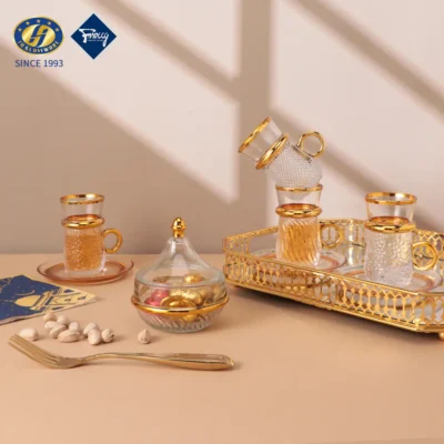 Luxury Arabic Espresso Glass Tea Coffee Cups Set