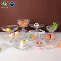 30CM Glass Round Rectangle Big Cake Plate Fruit Plate with Foot
